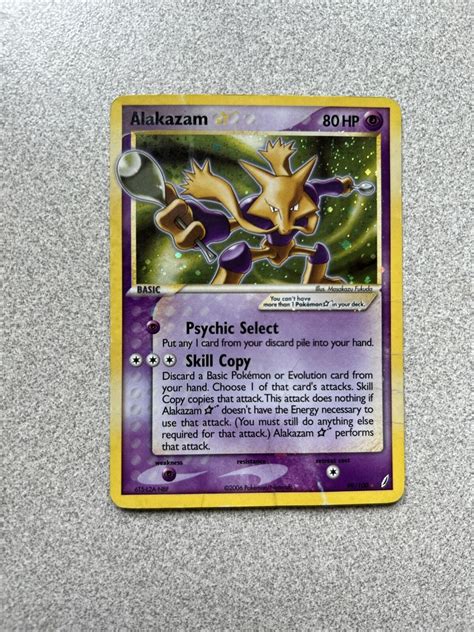 Alakazam Gold Star Shiny 99 100 EX Crystal Guardians Pokemon Card 2006