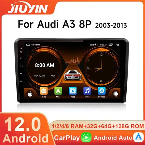 JIUYIN 9 Inch Car Radio 2 Din Android 12 Stereo With Screen For Audi A3