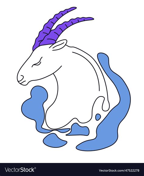 Zodiac Sign Of Capricornus Or Goat Astrology Vector Image