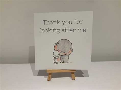 Thank You For Looking After Me Card Thank You Card Etsy