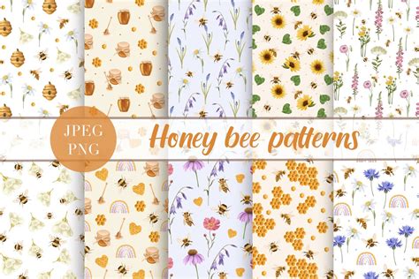 Honey Bee Seamless Pattern - Design Cuts