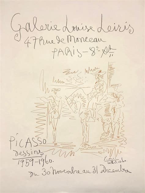 Pablo Picasso Spanish French 1881 1973 Galerie Louise Leiris