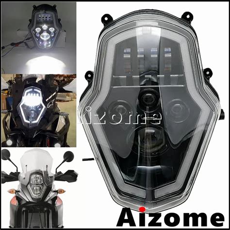 Faróis da motocicleta led alto baixo feixe de luz luz running