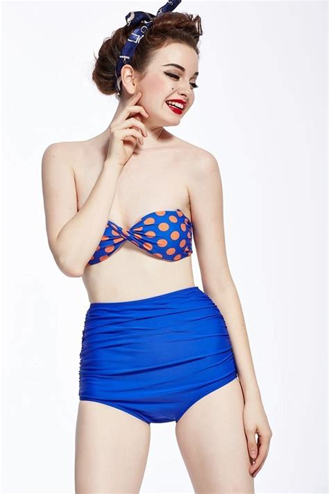 Frauen Vintage 50er Jahre Pinup Girl Rockabilly High Waist Retro Bikini