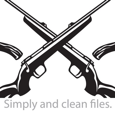 Deer Antlers And Crossed Hunting Rifles Cut Files For Cricut Clip Art