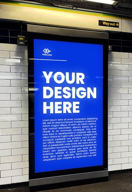 Premium Psd Subway Poster Display Mockup