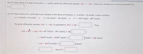 Solved A For What Values Of K Does The Function Chegg