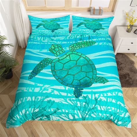 Yst Ocean Bedding Sets Twin Sea Turtle Comforter Cover For Kids Toddler