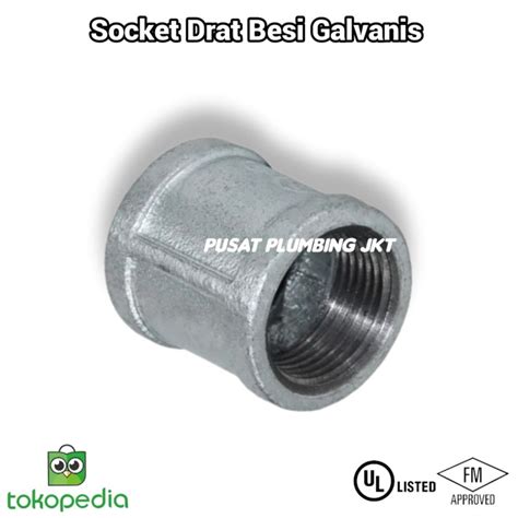 Jual Sock Drat Besi Galvanis Inch Socket Drat Dalam Sock