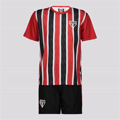 Kit São Paulo Mini Craque Infantil Vermelho e Preto FutFanatics