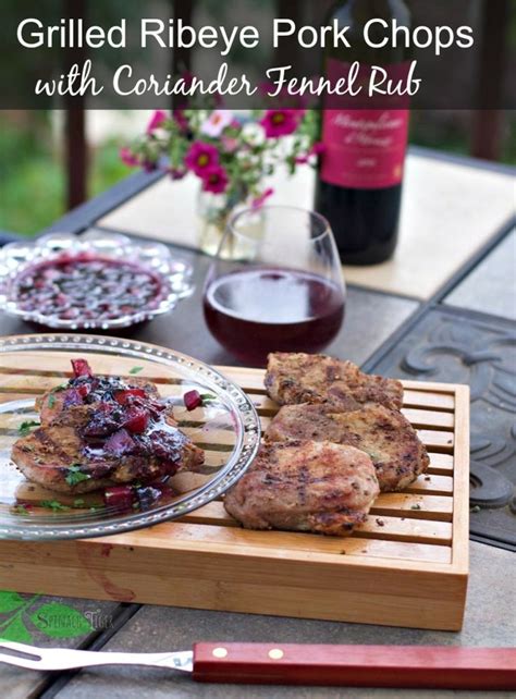 Grilled Rib Eye Pork Chops With Blueberry Peach Compote Recipe Peach Compote Slow Cooked