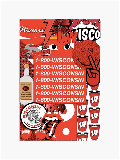 Wisco Collage Sticker For Sale By Dan Iz Redbubble