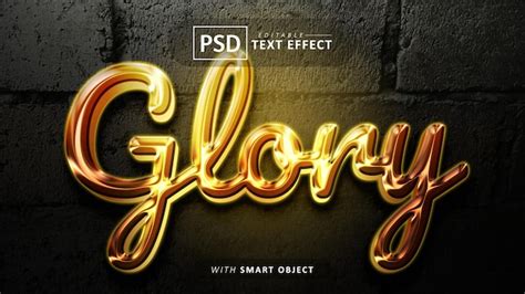 Premium Psd Gold Glory Text Effect Editable