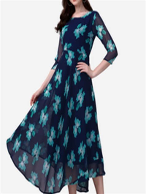 Buy Kalini Floral Printed Georgette Fit And Flare Midi Dress Dresses