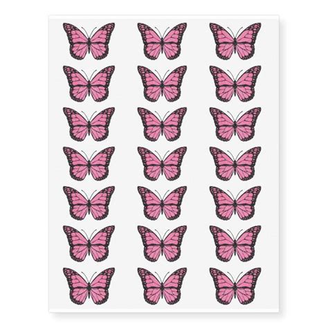 Hot Pink Butterfly Temporary Tattoos Zazzle Hot Pink Butterfly Pink Butterfly Temporary