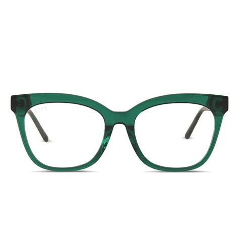 Winston Cateye Glasses Deep Ivy And Clear Diff Eyewear