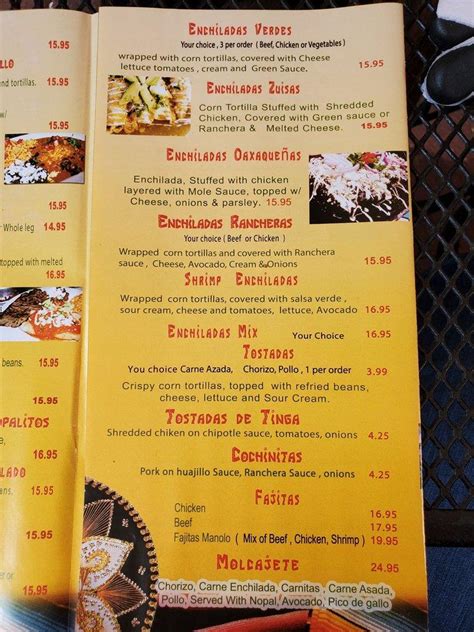 Menu At Tacos Cancun Restaurant Lambertville