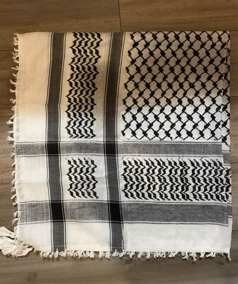 Palestinian Kuffiyeh Orginal Black And White Color Etsy