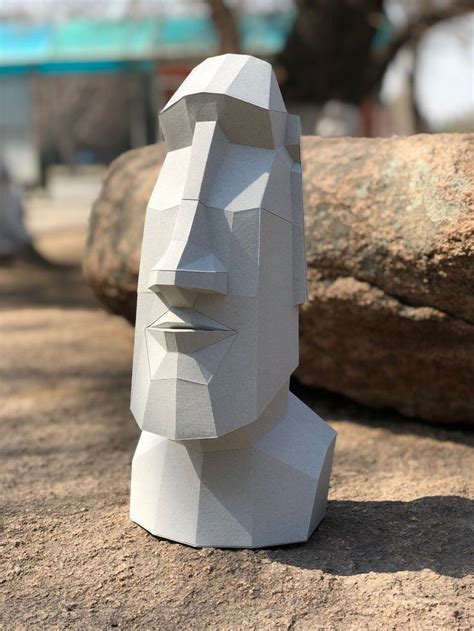 Papercraft 3D MOAI STONE STATUE Rapa Nui Easter Island Pepakura Pdf