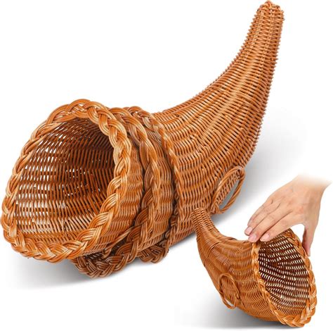 Amazon Dandat 3 Pcs Fall Cornucopia Basket 13 78 Inch Thanksgiving