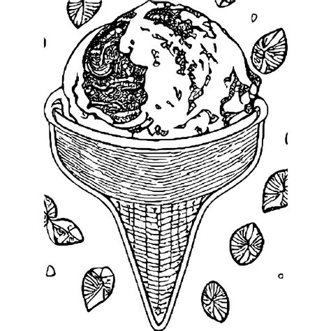 Ice Cream Coloring Page · Creative Fabrica