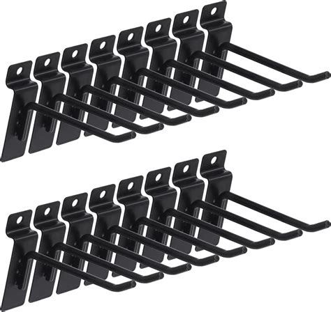 Keadic 20Pcs 4 Slatwall Hooks Set Heavy Duty Slat Wall Shelf Brackets