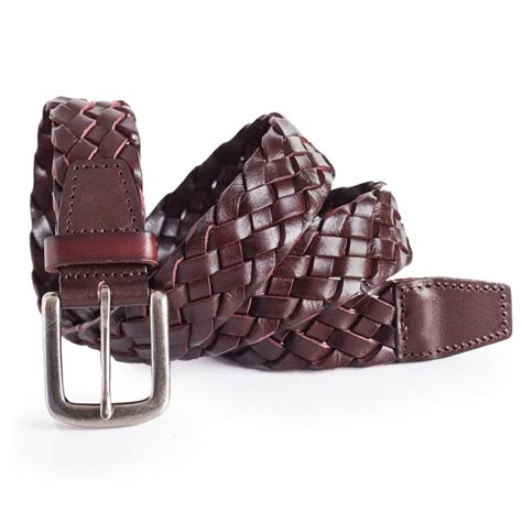 Mens Brown Leather Braided Belt 1.5'' Width | LATICCI