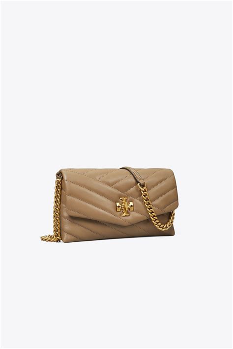 Tory Burch Leather Kira Chevron Chain Wallet Lyst Canada