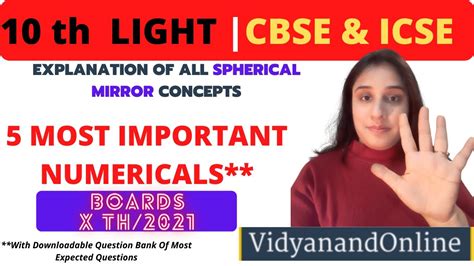 Lightclass 10thnumericals On Concave And Convex Mirrorscbse And Icse