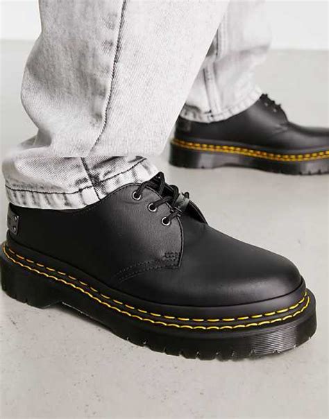 Dr Martens 1461 Bex Ds Pltd 3 Eye Shoes In Black Backhand Asos