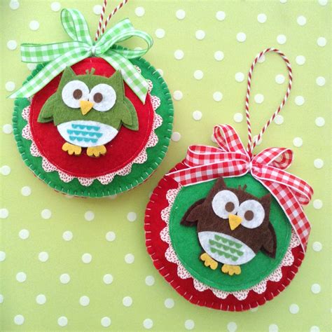 Christmas Felt Owl Ornaments Handmade Christmas By Craftsbybeba