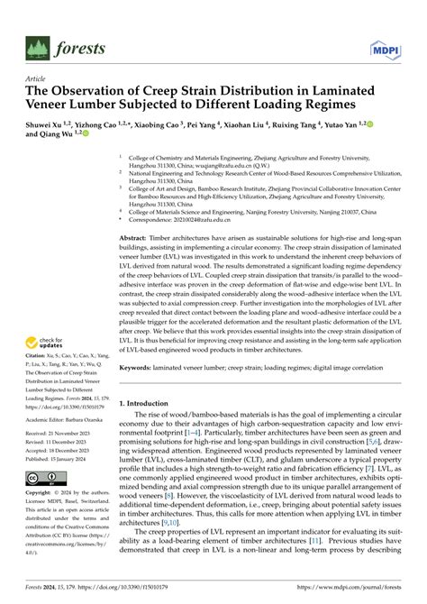 Pdf The Observation Of Creep Strain Distribution In Laminated Veneer