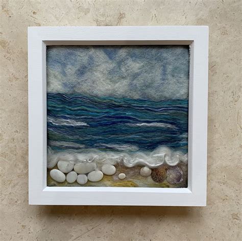 Needle Felted Seascape In 2023 Felt Art Wet Felting Projects Felt