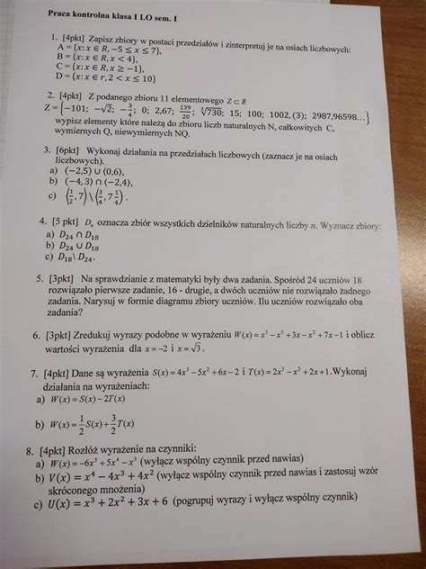 Witam Nie Rozumiem Tych Zada Z Matematyki Przyk Ady Prosz O