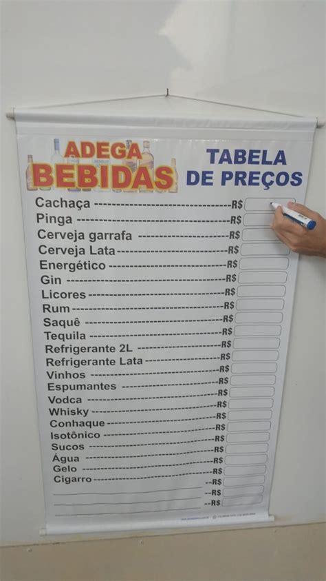 Banner Tabela De Pre Os Bebidas Adega Escreve E Apaga Parcelamento