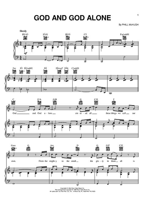 God And God Alone" Sheet Music by Steve Green; Daryl Coley for Piano ...