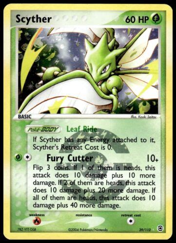 Scyther Pokemon Tcg Ex Fire Red Leaf Green Reverse Holo