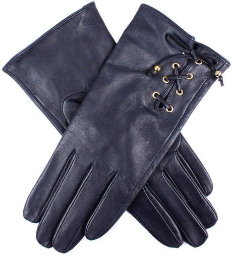 Dents Ladies Leather Gloves In Blue Navy Lyst