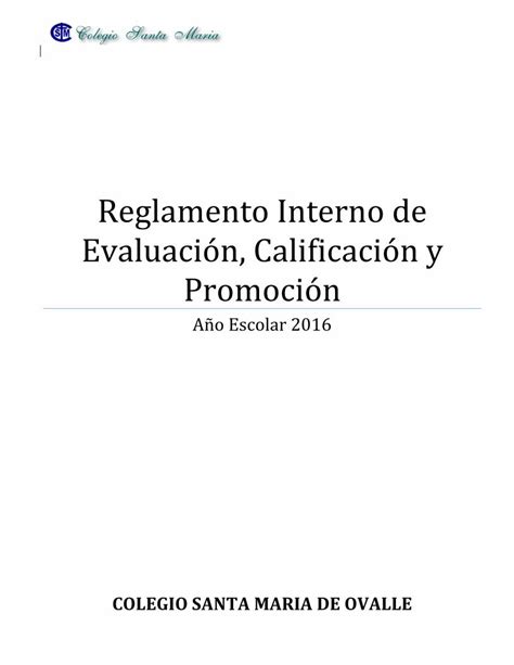 PDF Reglamento Interno de Evaluación Calificación y El docente