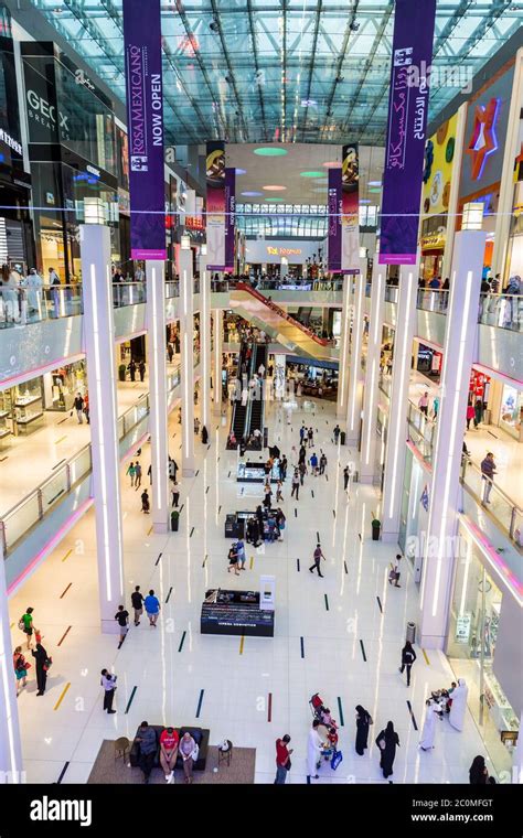 Interior View Of Dubai Mall Worlds Largest Shopping Mall Stock Photo