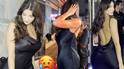 Aila Aaj Toh No B₹a सबkuch दिख Gaya😲😱nora Fatehi Flaunts Her Huge Figur In Black Attire Bm