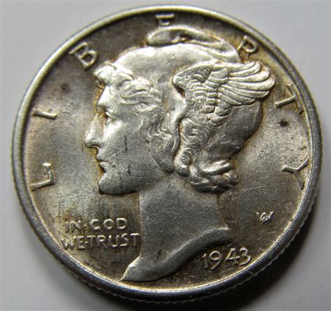 1943 Mercury Dime W Lines Through In God We Trust Coin Talk