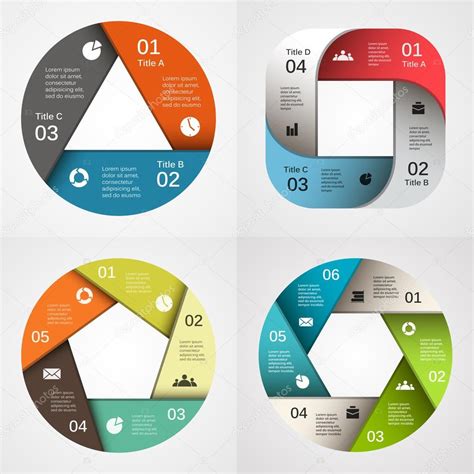 Infografía del círculo vectorial Plantilla para diagrama gráfico