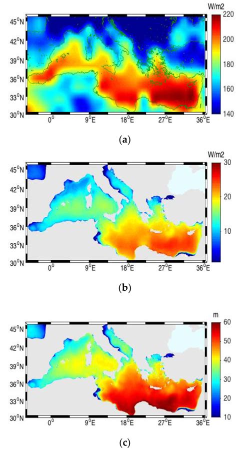 Maps Of A Mean Climatology Of The Daily Net Shortwave Radiation Flux