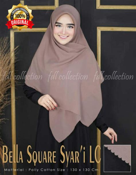 Hijab Bella Laser Cut Jumbo 130x130 Kerudung Segi Empat Laser JUMBO