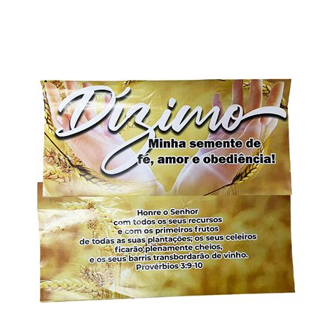 Envelope Especial Dizimo obediência Colado 23x10cm 500 unid Novo