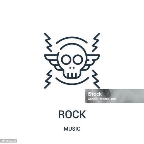 Rock Icon Vector From Music Collection Thin Line Rock Outline Icon ...