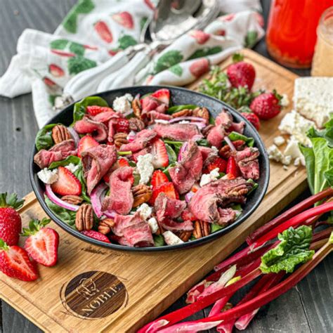 Strawberry Rhubarb Bison Steak Salad Noble Premium Bison