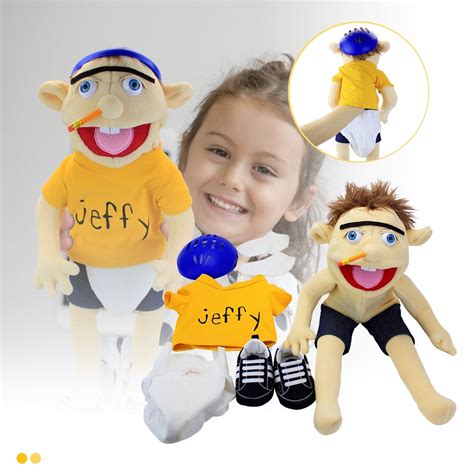 Steady Jeffy Plush Toy Cosplay Jeffy Hat Hand Puppet Game Ventriloquism