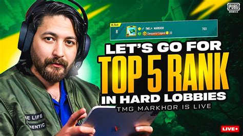 RANK 7 LETS GO FOR TOP 5 TOP RANKING TMG MARKHOR PUBG Live